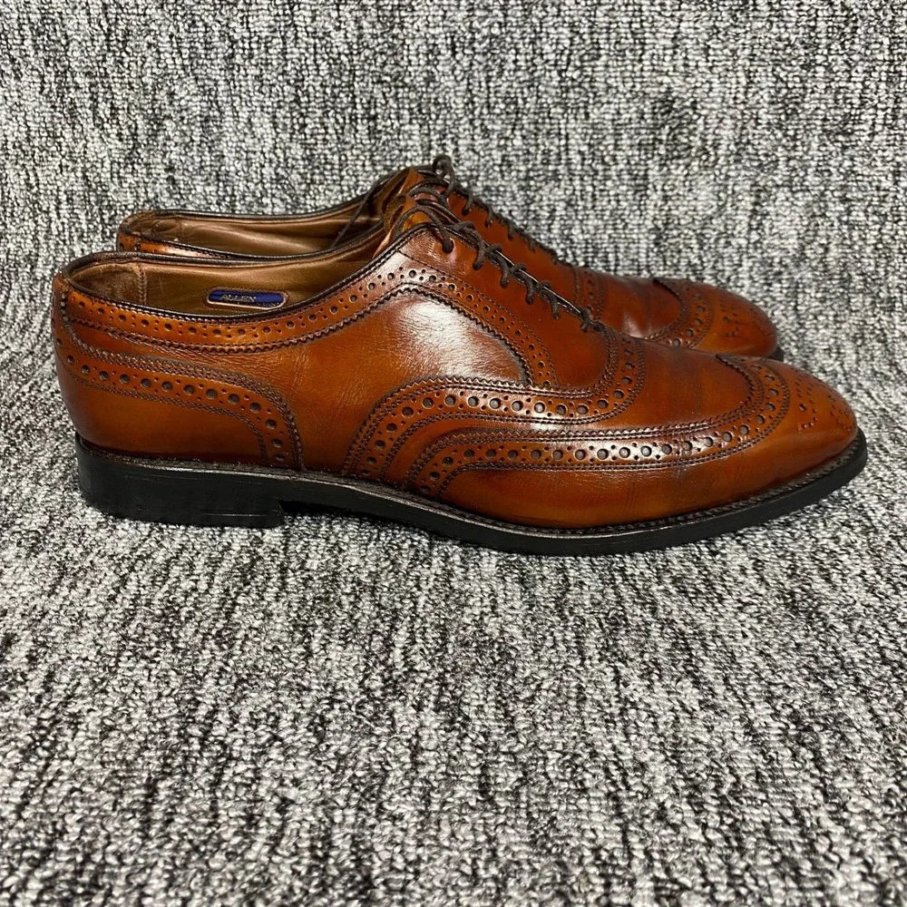 Allen Edmonds McAllister Wingtip Oxford Mens 9 D Brown Leather Brogue Shoes USA